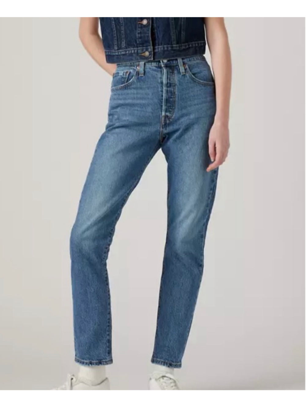 Levi’s 501 Skinny Medium Indigo Worn In Jeans W29 L28